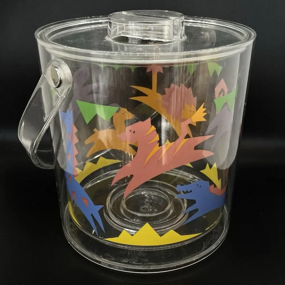 Vintage 90s Acrylic Zoo Animals Ice Bucket Dayton Hudson Marshall Field’s